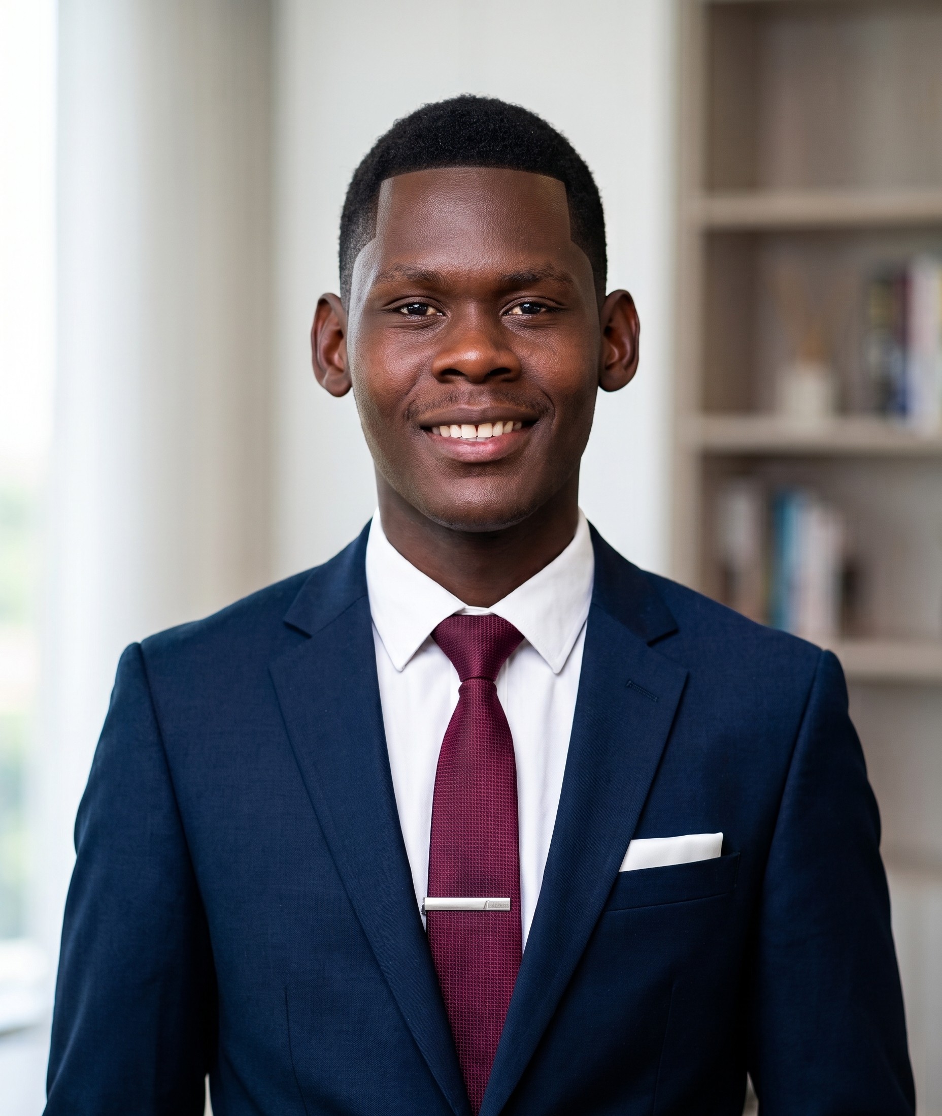 Eugine Bhebhe in a navy suit